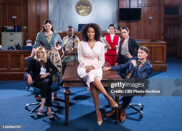 The cast of the CBS series All Rise, scheduled to air on the CBS Television Network. Pictured : Marg Helgenberger as Lisa Benner, Lindsay Mendez as...