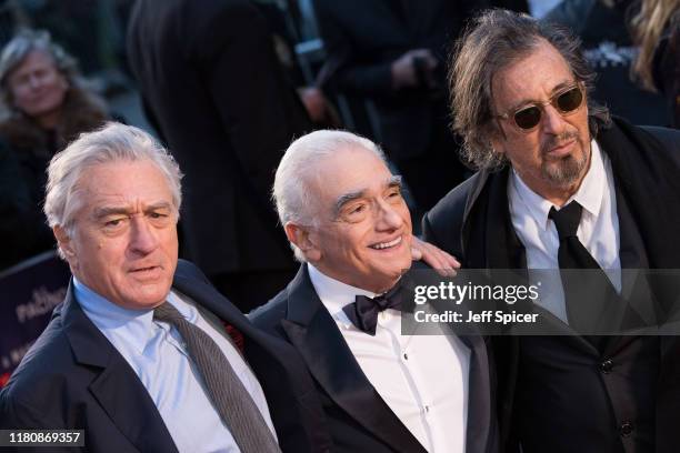 Robert De Niro, Martin Scorsese and Al Pacino attend "The Irishman" International Premiere and Closing Gala during the 63rd BFI London Film Festival...