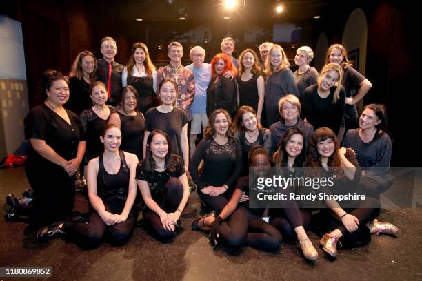 Members of The Tapitalists pose on stage during rehearsal of "Tap-water" at Fremont Centre Theatre on November 07, 2019 in Pasadena, California.