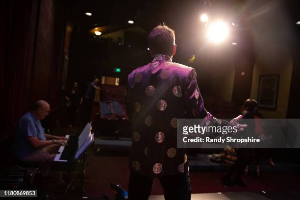 Members of The Tapitalists rehearse "Tap-water" on stage at Fremont Centre Theatre on November 07, 2019 in Pasadena, California.