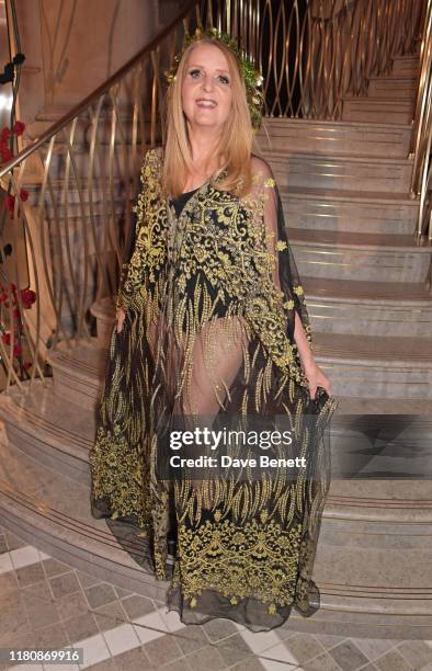 Gillian McKeith attends 'Joshua Kane: Mythical Creatures', the immersive runway experience, at The Royal Exchange on November 8, 2019 in London,...