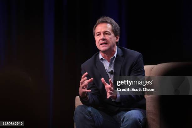 Democratic presidential candidate Montana governor Steve Bullock speaks to guests at the United Food and Commercial Workers' 2020 presidential...