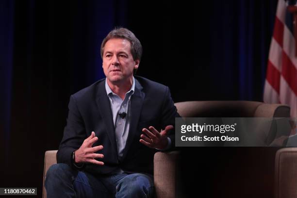 Democratic presidential candidate Montana governor Steve Bullock speaks to guests at the United Food and Commercial Workers' 2020 presidential...