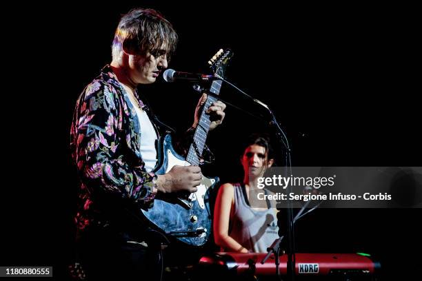 Peter Doherty and Katia De Vidas of Peter Doherty & the The Puta Madres perform at Magazzini Generali on October 13, 2019 in Milan, Italy.