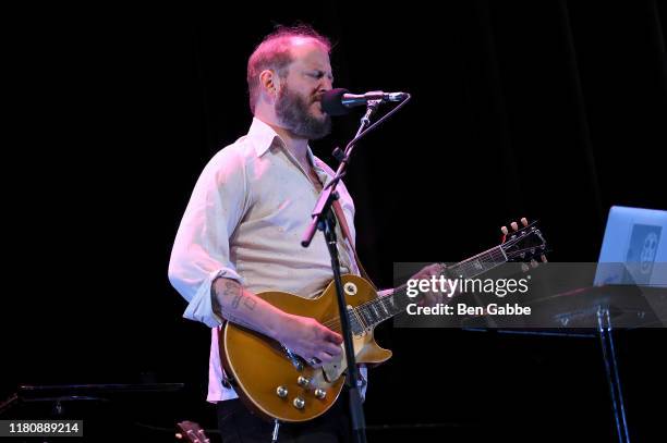 Justin Vernon of Bon Iver performs on stage during the 2019 New Yorker Festival on October 13, 2019 in New York City.