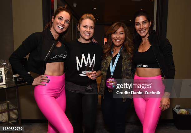 Danielle DeAngelo, jaymee Sire, Lisa Lillien and Jacey Lambros pose during Fit & Feast presented by Chateau D'Esclans hosted by Jane DO and Hannah...