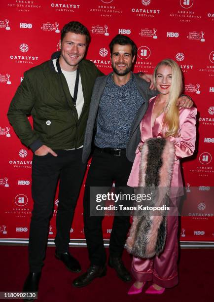 Bryce Peg, John T O'Brien and Mare Rayhill attend the Catalyst Content Awards Gala on October 13, 2019 in Duluth, Minnesota.