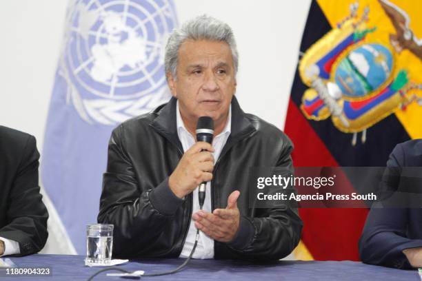 President of Ecuador, Lenin Moreno announce the revocation of Decree 883 after a first meeting of CONAIE and the Ecuadorian Government to resolve the...