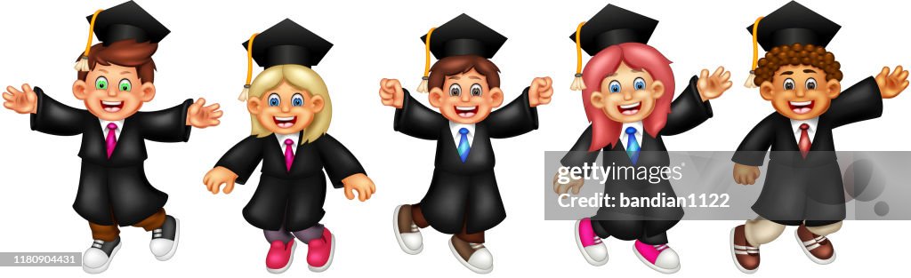 Graduation Show Cartoon Funny Graduation Kids Cartoon High-Res Vector Graphic - Getty Images