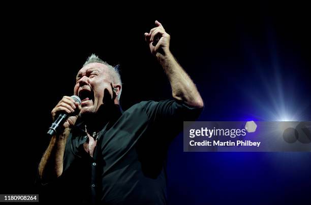 Jimmy Barnes performs on stage at Rod Laver Arena on October 12, 2019 in Melbourne, Australia.
