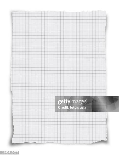 math paper isolated on white - index stock-fotos und bilder