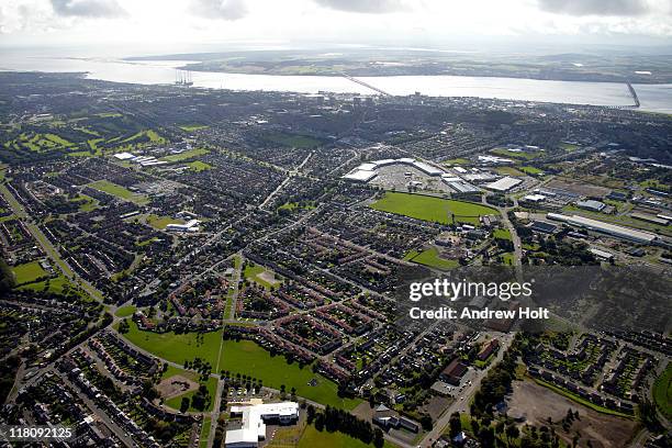 aerial view of dundee, scotland - dundee scotland stock pictures, royalty-free photos & images