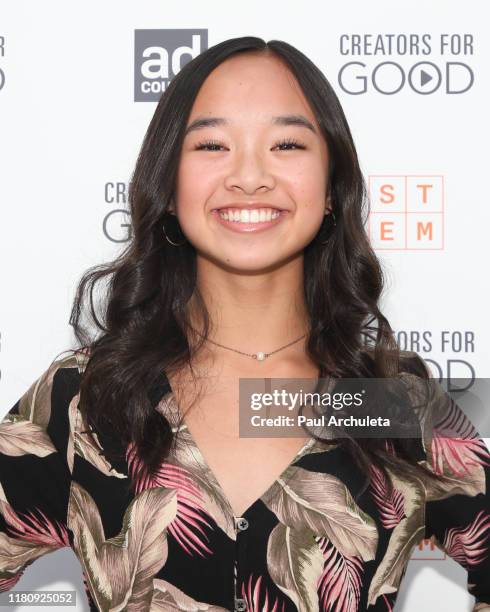 Actress Nicole Laeno attends the Ad Council's Creators For Good Host She Can STEM Summit at NeueHouse Hollywood on October 11, 2019 in Los Angeles,...