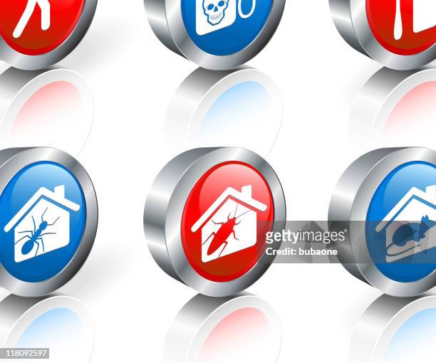 exterminator 3d royalty free vector icon set - ants in house stock illustrations