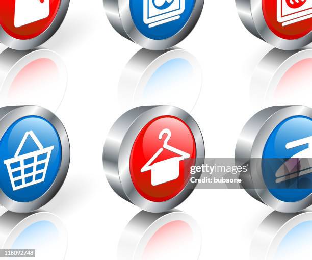 laundry 3d royalty free vector icon set - washer and dryer stock illustrations