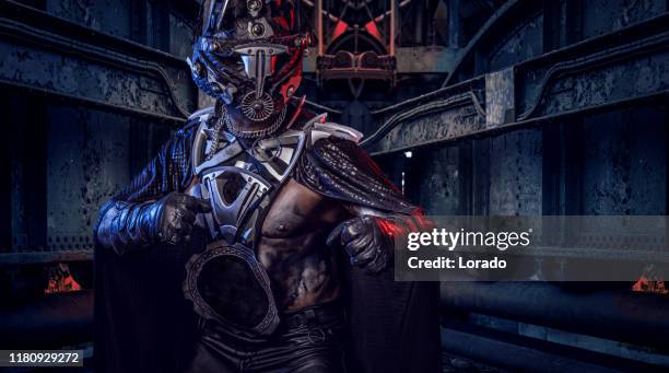 a modern futuristic mercenary warrior king - personagens imagens e fotografias de stock