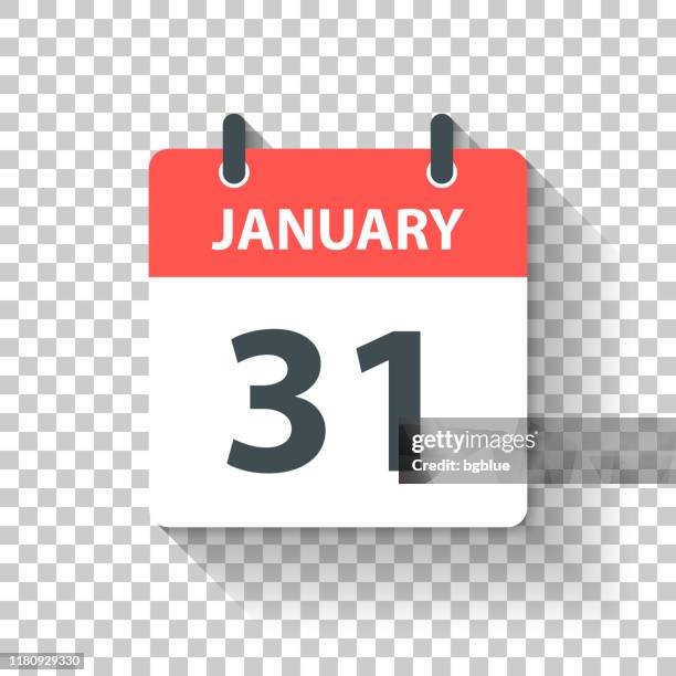 january 31 - daily calendar icon in flat design style - 31 january stock illustrations