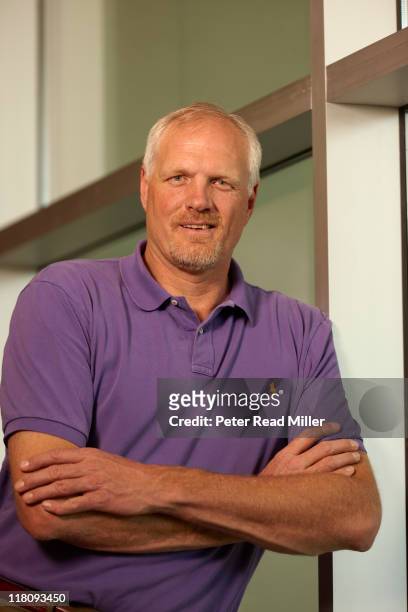 Where Are They Now: Portrait of 7-footer and former NBA player Mark Eaton during photo shoot at Embassy Suites Los Angeles. Eaton now travels the...
