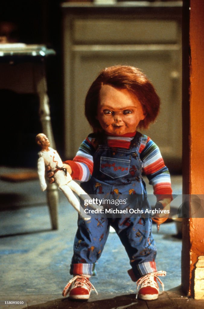 Chucky with doll in a scene from the film 'Child's Play', 1988