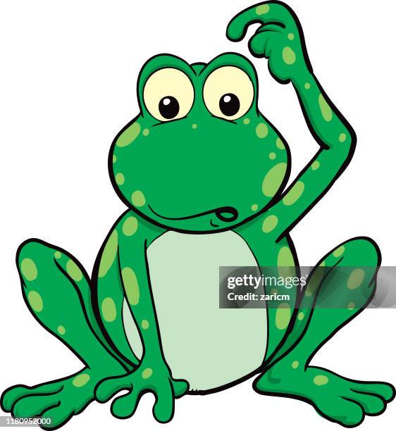 frog, isolated on white background. - frog jumping stock illustrations
