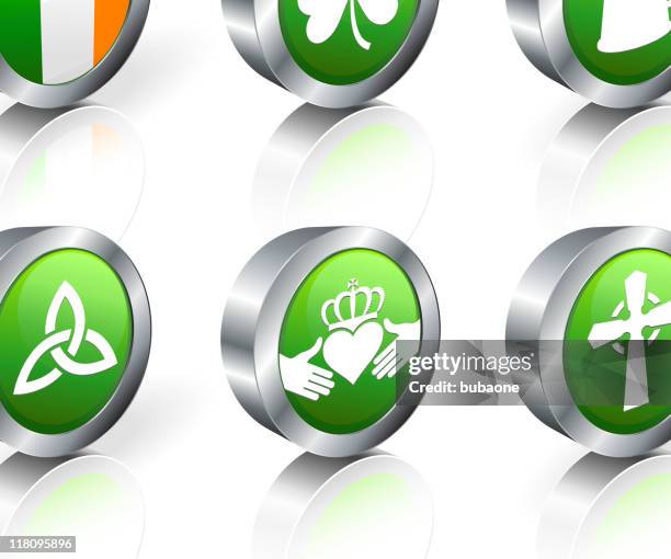irish royalty free vector artography 3d vector icon set - holding clover stock illustrations