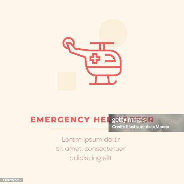 emergency helicopter vector icon, stock illustration - helipad stock illustrations