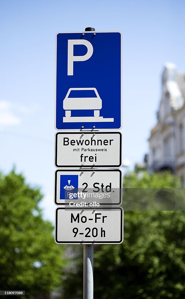 Parking for residents only - german traffic sign