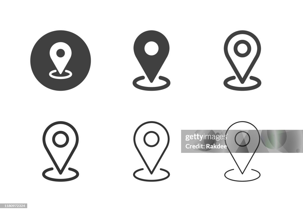 Kartans Pinpoint-ikoner-flera serier
