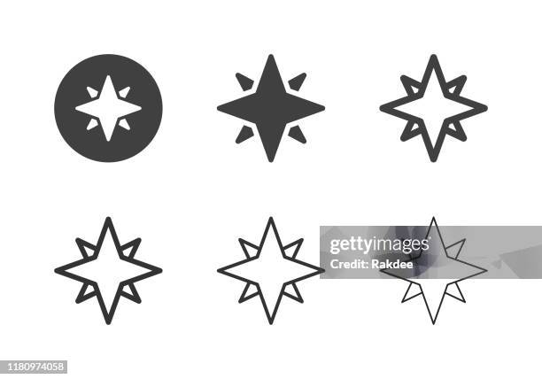 north star icons - multi-serie - stars vector stock-grafiken, -clipart, -cartoons und -symbole