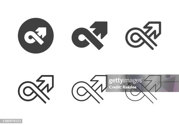 arrow direction icons - multi series - roadside attraction stock illustrations