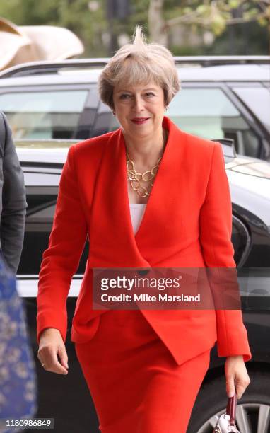 Theresa May attends the Woman Of The Year Awards Lunch at Royal Lancaster Hotel on October 14, 2019 in London, England.