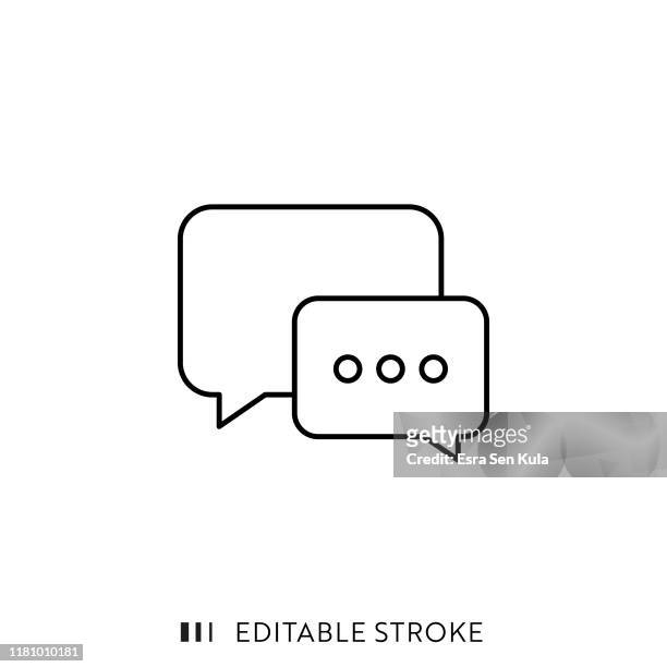 speech bubble icon mit editierbarem strich und pixel perfekt. - sprechblase für internetchat stock-grafiken, -clipart, -cartoons und -symbole
