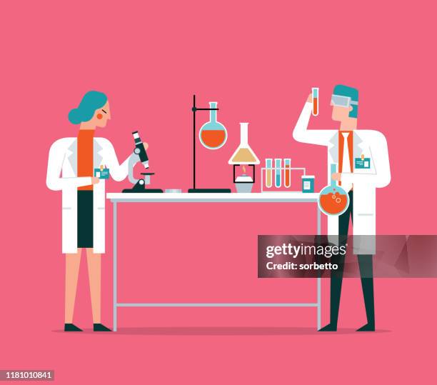 ilustraciones, imágenes clip art, dibujos animados e iconos de stock de laboratorio - chemical