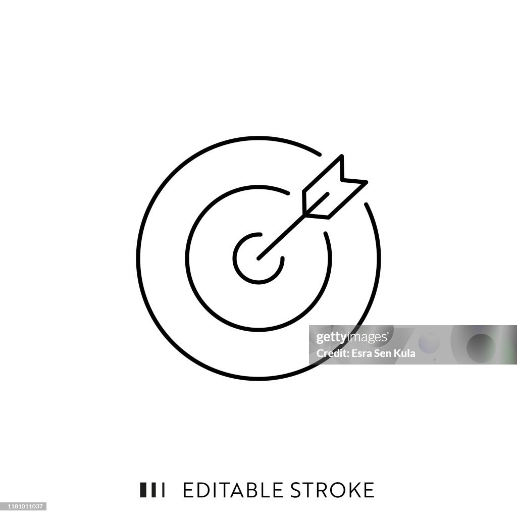 Target and Arrow Icon with Editable Stroke and Pixel Perfect.