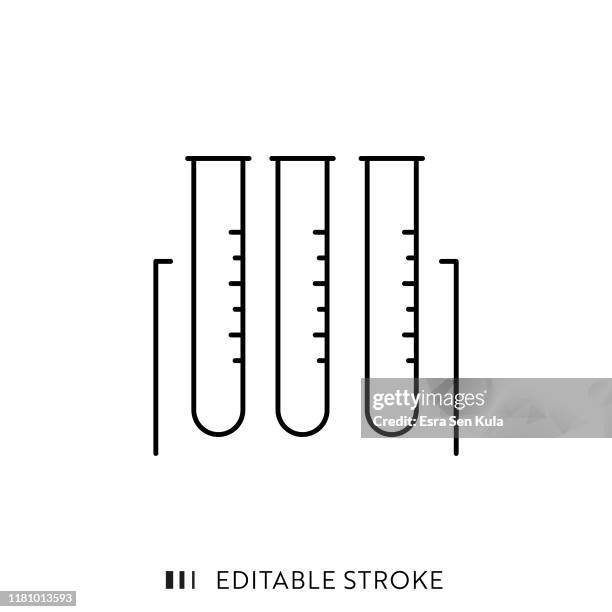 test tube icon with editable stroke and pixel perfect. - vial stock illustrations