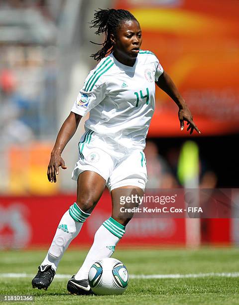 Faith Ikidi of Nigeria during the FIFA Women's World Cup 2011 Group A match between between Nigeria and France at Rhein-Neckar-Arena on June 26, 2011...