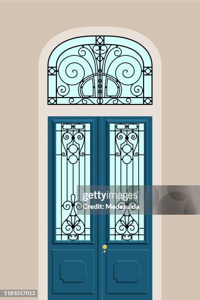 art-nouveau door - art deco architecture stock illustrations