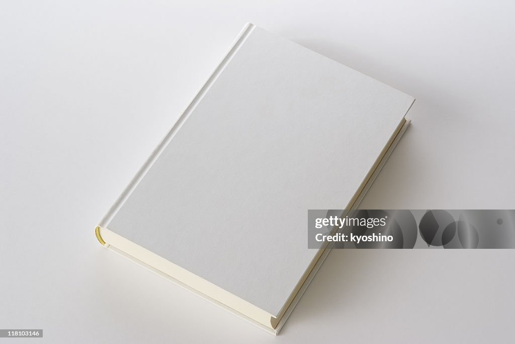 Isolado foto do livro em branco branco sobre fundo branco