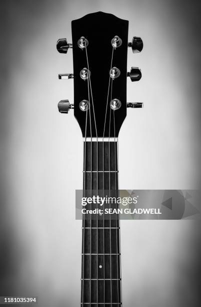 acoustic guitar neck - acoustic guitar close up stock pictures, royalty-free photos & images