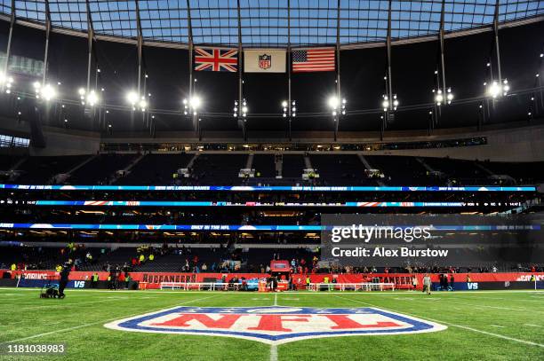 General view inside the stadium after the NFL match between the Carolina Panthers and Tampa Bay Buccaneers at Tottenham Hotspur Stadium on October...