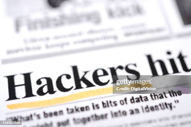 hackers headlines - newspaper headline stock pictures, royalty-free photos & images
