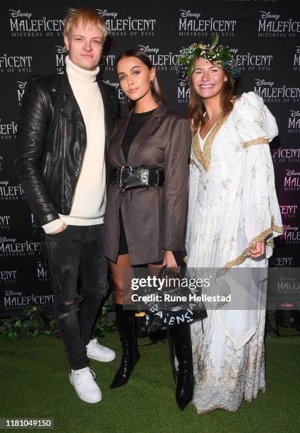 Marius Borg Høiby and Juliane Snekkestad attend "Maleficent 2" Disney Premiere at Colosseum on October 14, 2019 in Oslo, Norway.