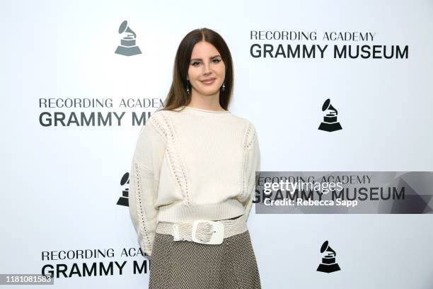 Lana Del Rey attends The Drop: Lana Del Rey at the GRAMMY Museum on October 13, 2019 in Los Angeles, California.