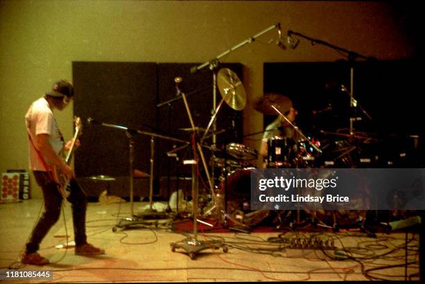 Tool bassist Paul D'Amour and drummer Danny Carey recording Opiate at Sound City Studios in Van Nuys on December 22, 1991 in Los Angeles.