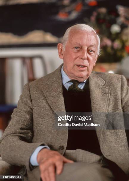 Alistair Cooke poses for a portrait in February 1983 in a hotel in San Francisco, California. Cooke was the longtime host of PBS Masterpiece Theatre.