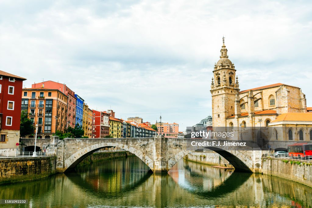 Bilbao landscape with bridge and river