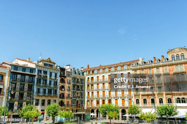 typical buildings in pamplona, spain - pamplona stock pictures, royalty-free photos & images