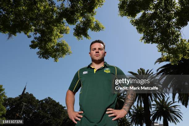 Nathan Brown poses during the Australian Rugby League Nines media opportunity at Novotel Parramatta on October 15, 2019 in Sydney, Australia.