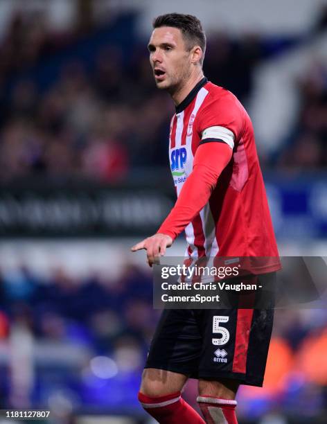 Lincoln City's Jason Shackell during the FA Cup First Round match between Ipswich Town and Lincoln City at Portman Road on November 9, 2019 in...