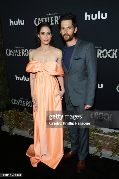 Lizzy Caplan and Tom Riley attend the premiere of Hulu's "Castle Rock" Season 2 at AMC Sunset 5 on October 14, 2019 in Los Angeles, California.